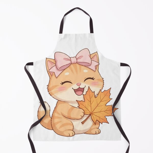Item preview, Cute Fall Maple Leaf Cat Holding Autumn Leaf Happy designed and sold by Moody Vibes Studio.