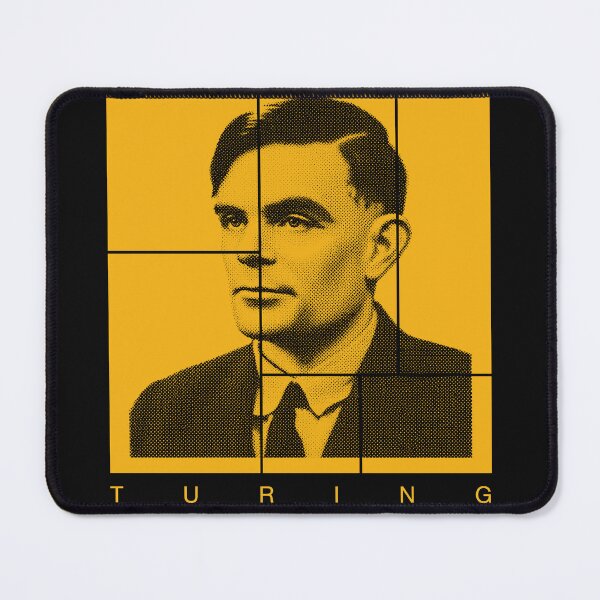 Item preview, Alan Turing  halftone mondrian style portrait designed and sold by CMYKStudio.