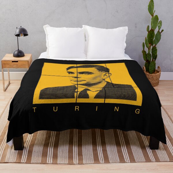 Item preview, Alan Turing halftone mondrian style portrait designed and sold by CMYKStudio.
