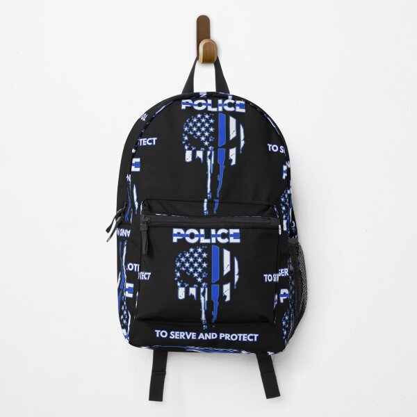 Item preview, Police Skull design tribute with Blue Line, Stars and Stripes Design designed and sold by AmericaFreedom.