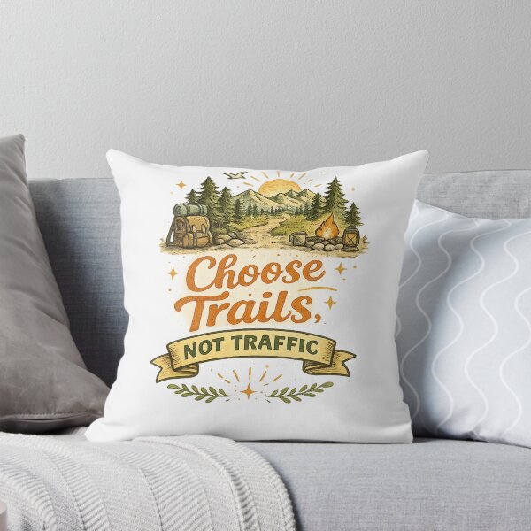 Item preview, Choose Trails Not Traffic | Vintage Hiking & Camping T-Shirt designed and sold by ✨ Daily Vibe Studio ✨.