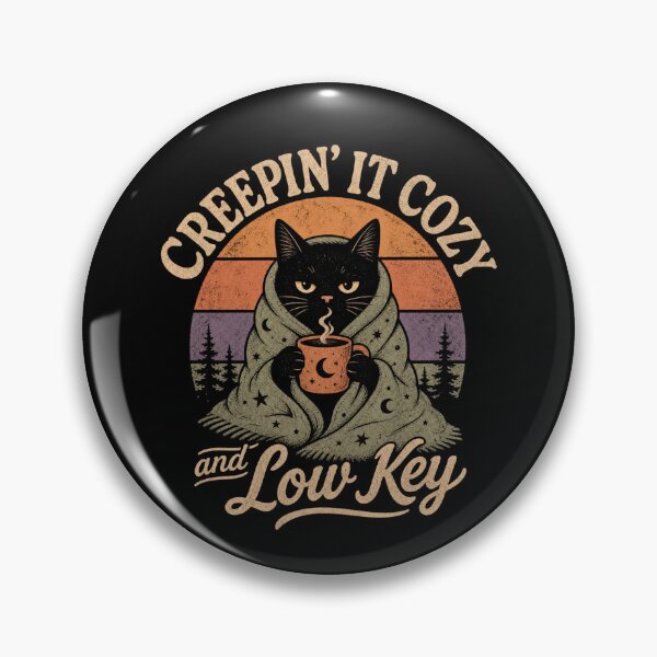 Item preview, Creepin' It Cozy Low Key Black Cat Coffee Lover designed and sold by StuckOnTees.