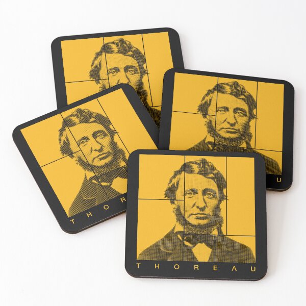 Item preview, Henry David Thoreau  halftone mondrian style portrait designed and sold by CMYKStudio.