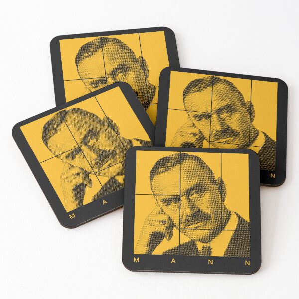Item preview, Thomas Mann halftone mondrian style portrait designed and sold by CMYKStudio.