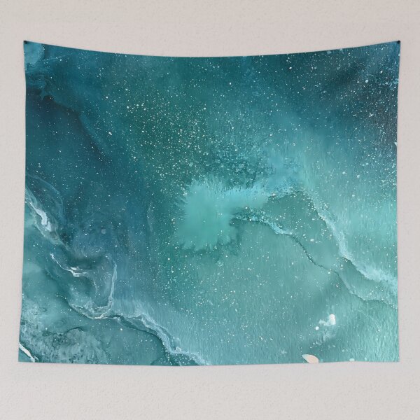 Item preview, Watercolor Galaxy Emerald Teal Painted Space designed and sold by FrostyFrisby.
