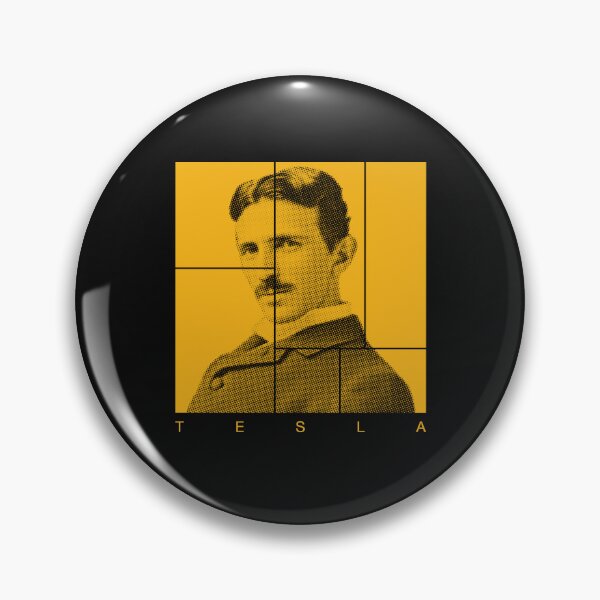 Item preview, Nikola Tesla halftone mondrian style portrait designed and sold by CMYKStudio.