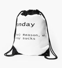 MONDAY in a modern meaning Drawstring Bag