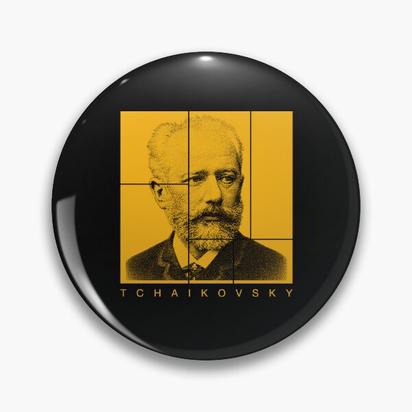 Item preview, Pyotr Ilyich Tchaikovsky halftone mondrian style portrait designed and sold by CMYKStudio.