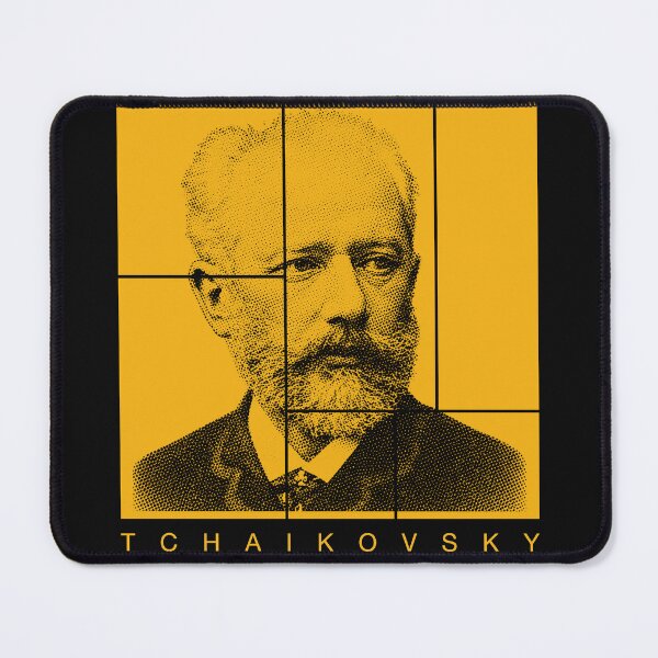 Item preview, Pyotr Ilyich Tchaikovsky halftone mondrian style portrait designed and sold by CMYKStudio.