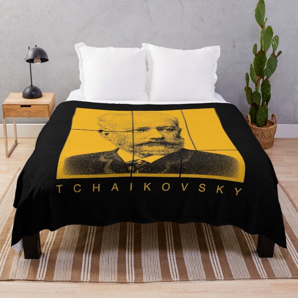 Artikelvorschau, Halbtonporträt im Mondrian-Stil von Pjotr Iljitsch Tschaikowski entworfen und verkauft von CMYKStudio.