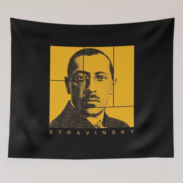Item preview, Igor Stravinsky halftone mondrian style portrait designed and sold by CMYKStudio.