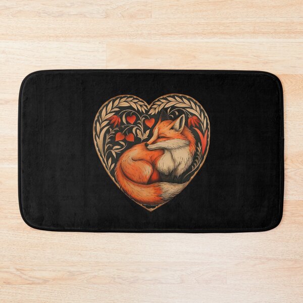 Item preview, Sleeping Fox Heart - Woodland Fox Love Folk Art Design designed and sold by FoldedRainbow.