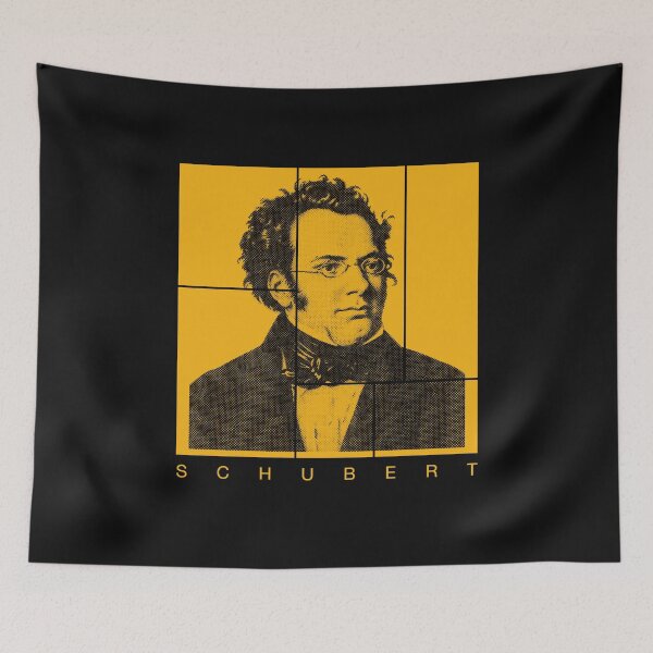 Item preview, Franz Schubert halftone mondrian style portrait designed and sold by CMYKStudio.