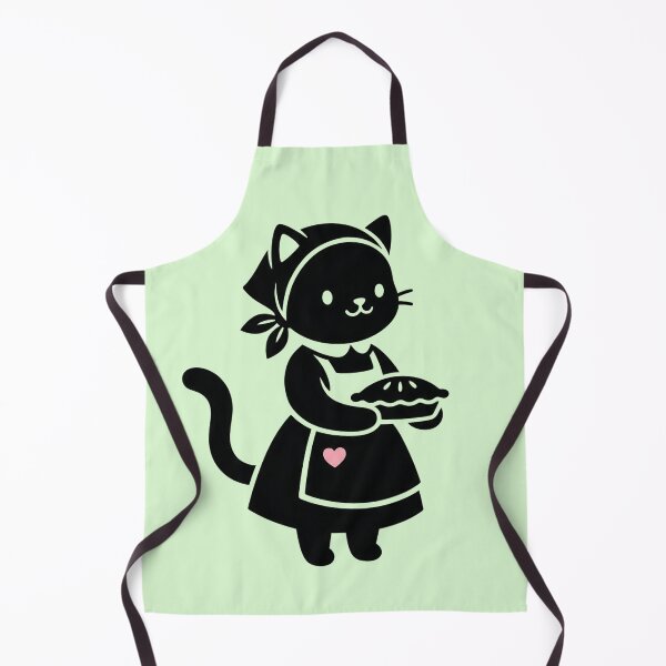 Item preview, Kawaii Black Cat Silhouette Baker: Cozy Cottagecore - Tradwife designed and sold by CuteKats.