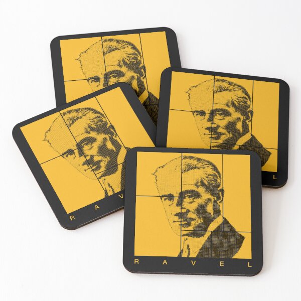 Item preview, Maurce Ravel halftone mondrian style portrait designed and sold by CMYKStudio.