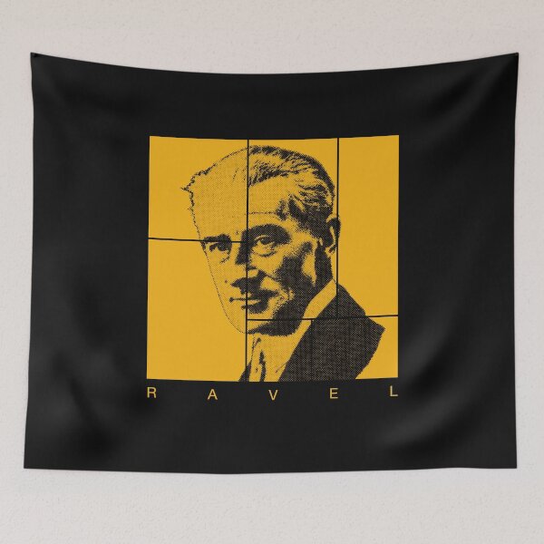 Item preview, Maurce Ravel halftone mondrian style portrait designed and sold by CMYKStudio.