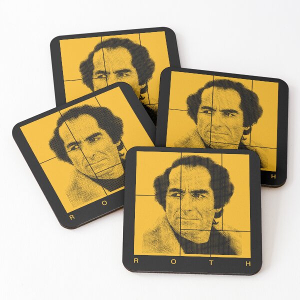 Item preview, Philip Roth halftone mondrian style portrait designed and sold by CMYKStudio.