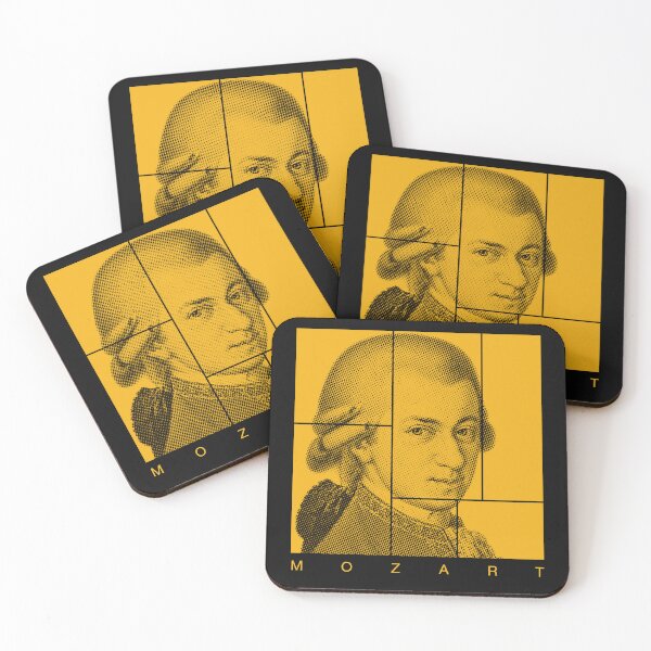 Item preview, Wolfgang Amadeus Mozart halftone mondrian style portrait designed and sold by CMYKStudio.
