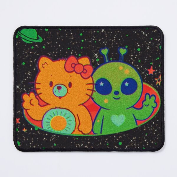 Item preview, Space Cat and Alien Friends Cosmic Adventure Retro 90s Style designed and sold by AfficheStudio.