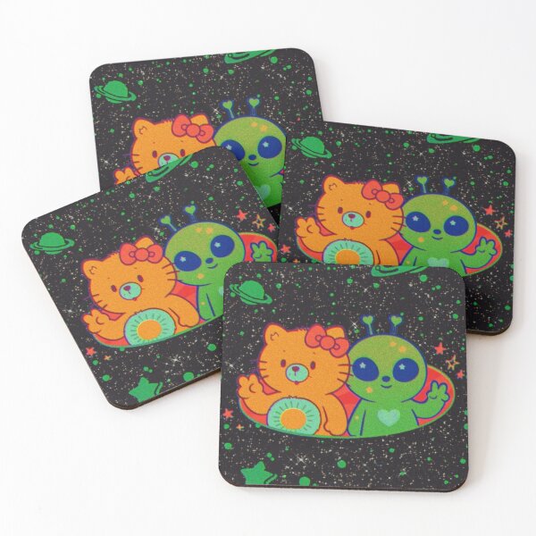 Item preview, Space Cat and Alien Friends Cosmic Adventure Retro 90s Style designed and sold by AfficheStudio.