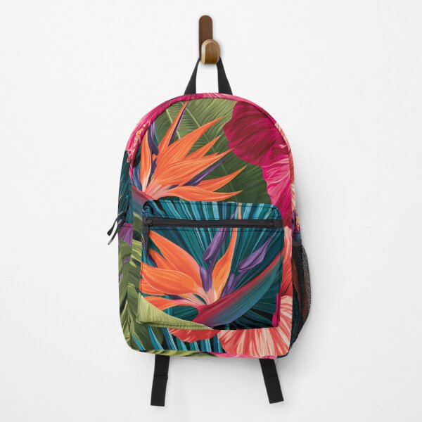 Item preview, Tropical Pattern Hibiscus Palm Leaves Vivid designed and sold by FrostyFrisby.
