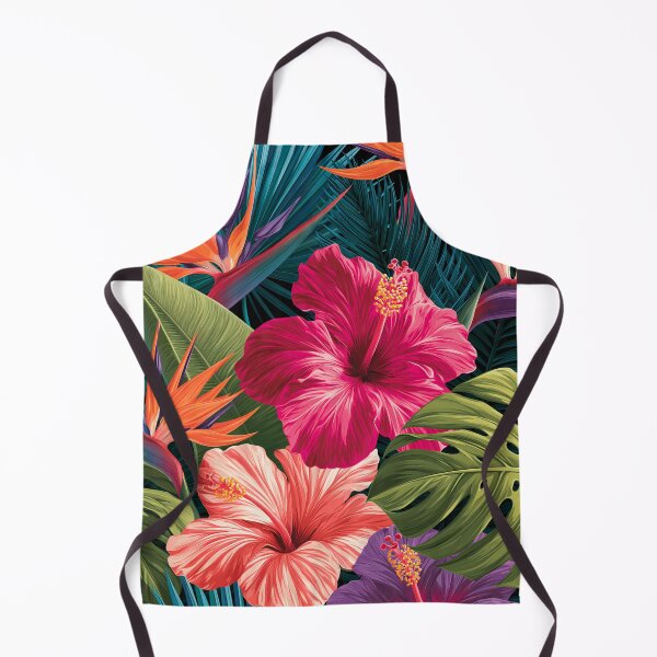 Item preview, Tropical Pattern Hibiscus Palm Leaves Vivid designed and sold by FrostyFrisby.