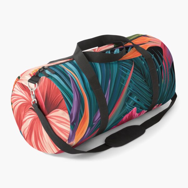 Item preview, Tropical Pattern Hibiscus Palm Leaves Vivid designed and sold by FrostyFrisby.