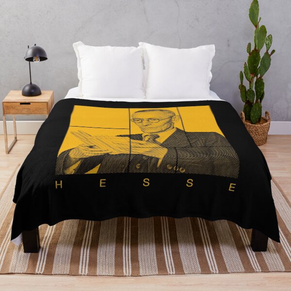 Item preview, Hermann Hesse halftone mondrian style portrait designed and sold by CMYKStudio.