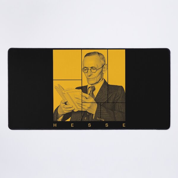 Item preview, Hermann Hesse halftone mondrian style portrait designed and sold by CMYKStudio.