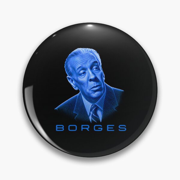 Item preview, Jorge Luis Borges neon wireframe style portrait designed and sold by CMYKStudio.