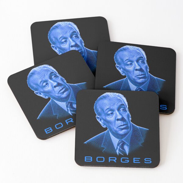 Item preview, Jorge Luis Borges neon wireframe style portrait designed and sold by CMYKStudio.