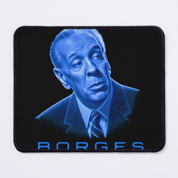 Item preview, Jorge Luis Borges neon wireframe style portrait designed and sold by CMYKStudio.