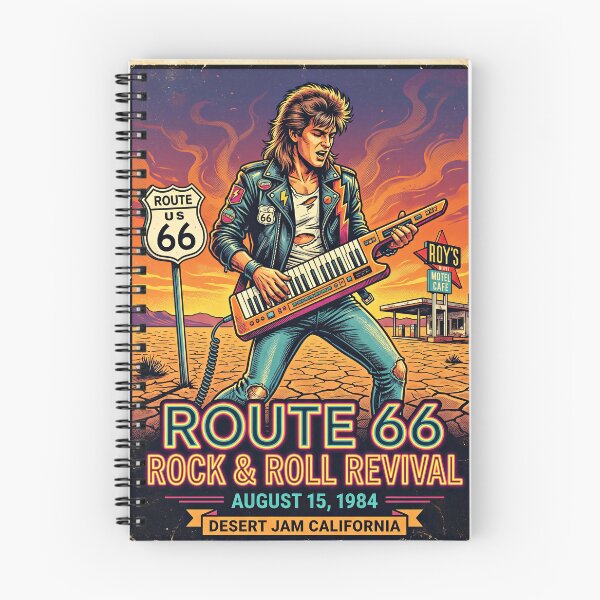 Item preview, ROUTE 66 Rock and Roll Revival 1984 Keytar Concert Poster designed and sold by RAMIX-Y2K.