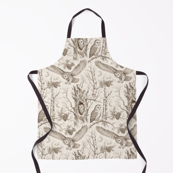 Item preview, Winter Owl Toile Seamless Pattern | Snowy Woodland Owl Toile Warm Sepia designed and sold by StickyGuys.