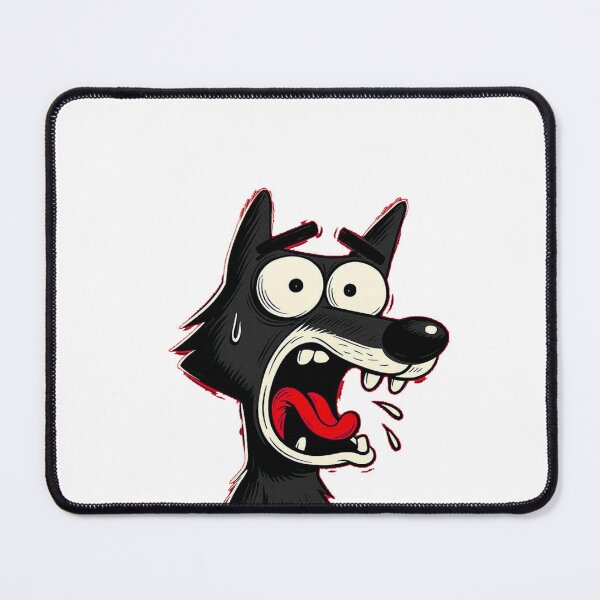 Item preview, Shocked Black Wolf Cartoon designed and sold by galiatmatamu1.