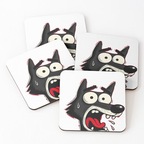 Item preview, Shocked Black Wolf Cartoon designed and sold by galiatmatamu1.