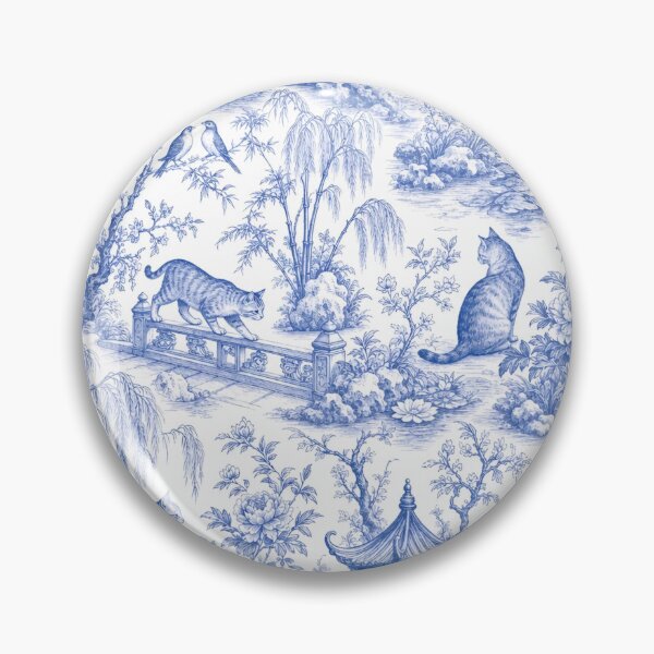 Item preview, Chinoiserie Cat Garden Seamless Pattern | Blue and White Porcelain Cat Pattern designed and sold by StickyGuys.