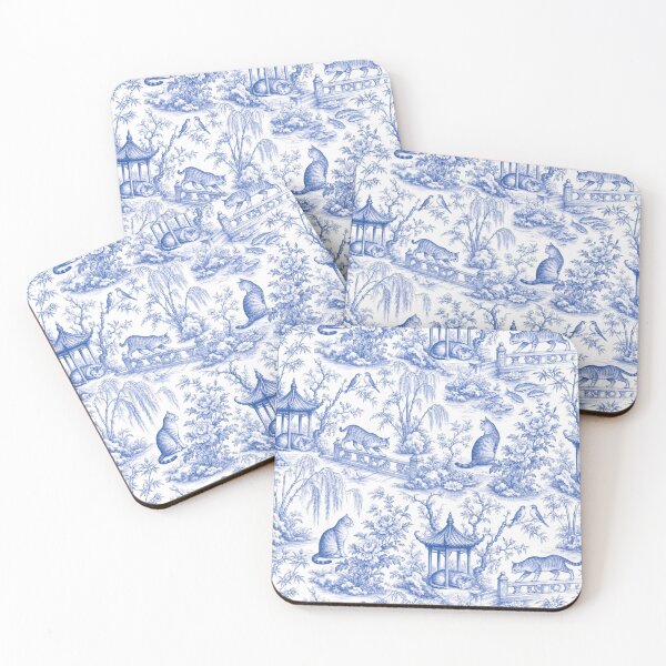 Item preview, Chinoiserie Cat Garden Seamless Pattern | Blue and White Porcelain Cat Pattern designed and sold by StickyGuys.