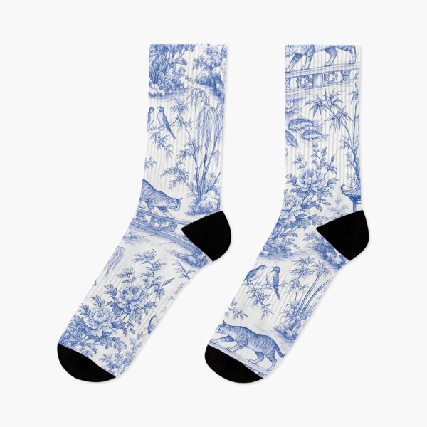 Item preview, Chinoiserie Cat Garden Seamless Pattern | Blue and White Porcelain Cat Pattern designed and sold by StickyGuys.