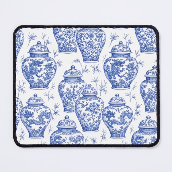 Item preview, Chinoiserie Ginger Jars Seamless Pattern | Blue and White Porcelain Grandmillennial designed and sold by StickyGuys.