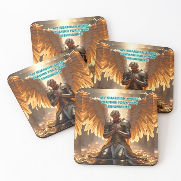 Item preview,  Radiant Guardian Angel in Prayer humorous art designed and sold by TetelestaiWeave.