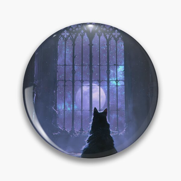 Item preview, Witchy Cat Silhouette Gothic Window Moonlight designed and sold by FrostyFrisby.