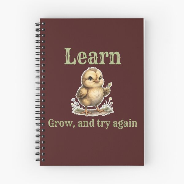 Item preview, Learn, Grow, and Try Again Cute Chick Inspirational Vintage Design designed and sold by HoMya.