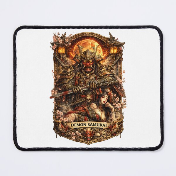 Item preview, Japanese Demon Samurai Shogun and Geisha Fantasy Art designed and sold by Mohamedeinoo.