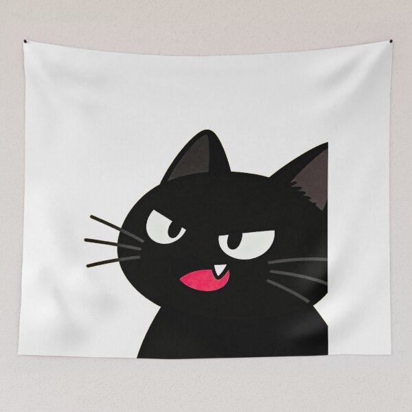 Item preview, Cute Mischievous Black Cat Cartoon designed and sold by galiatmatamu1.