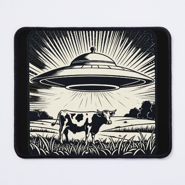Item preview, Galactic Udder Invasion - Retro Flying Saucer Sticker designed and sold by RAMemory.