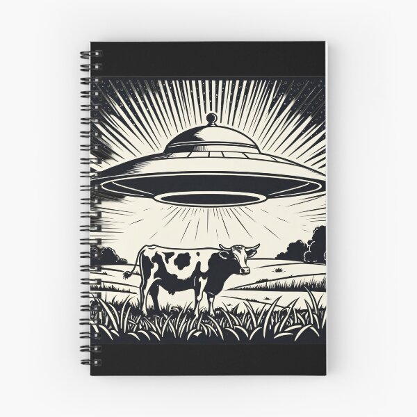Item preview, Galactic Udder Invasion - Retro Flying Saucer Sticker designed and sold by RAMemory.