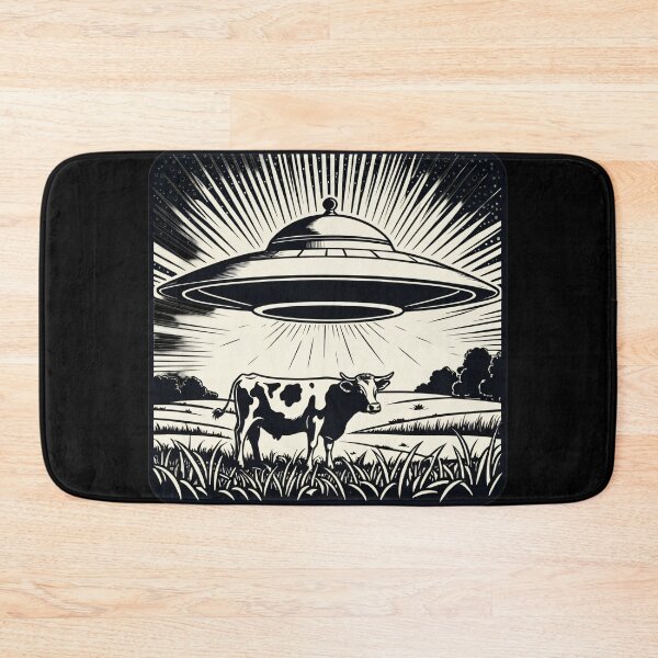 Item preview, Galactic Udder Invasion - Retro Flying Saucer Sticker designed and sold by RAMemory.