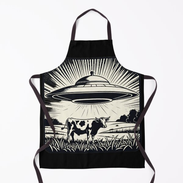 Item preview, Galactic Udder Invasion - Retro Flying Saucer Sticker designed and sold by RAMemory.