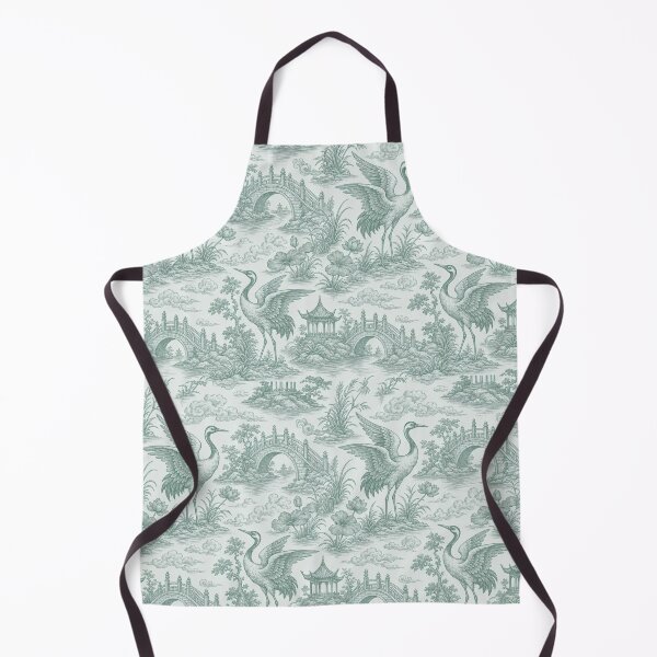 Item preview, Green Chinoiserie Crane Seamless Pattern | Jade Celadon Grandmillennial Pattern designed and sold by StickyGuys.